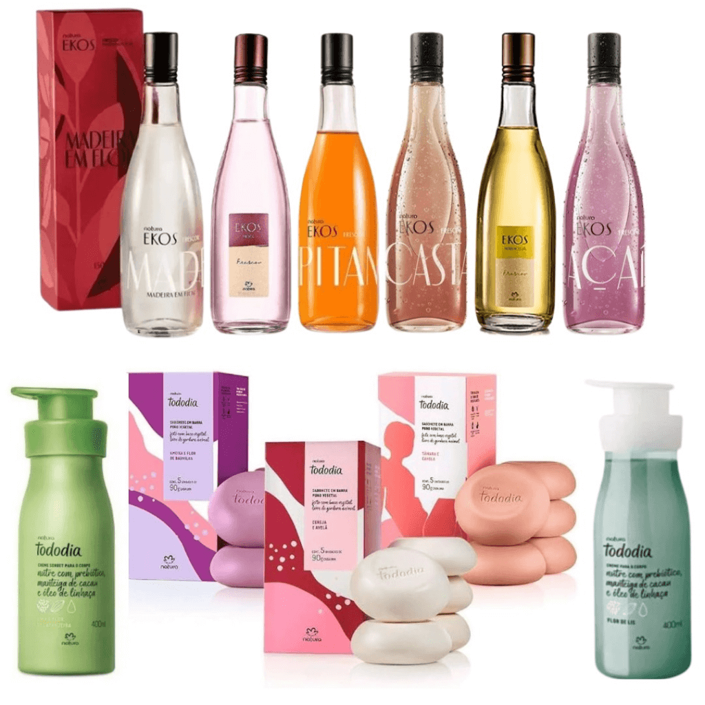 Principais produtos para a revenda da Natura