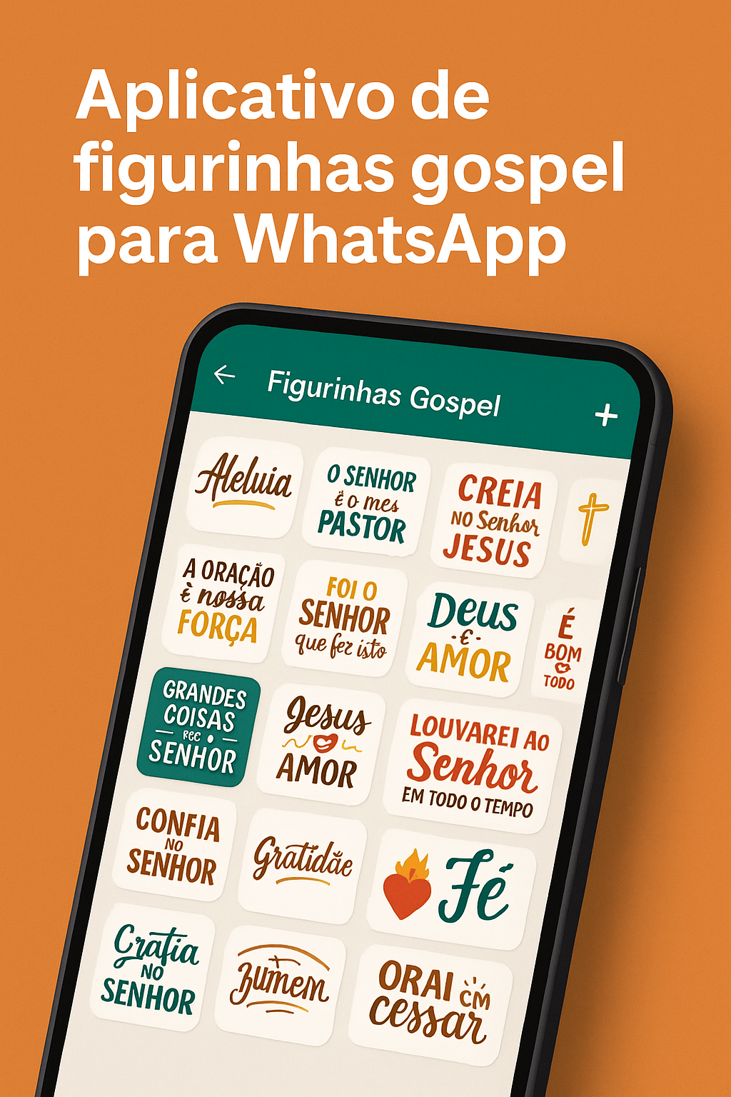 Aplicativo de figurinhas gospel para WhatsApp com versículos e mensagens cristãs
